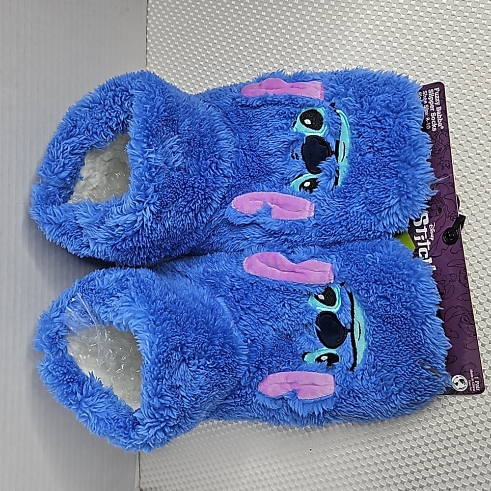 DISNEY STITCH FUZZY BABBA SLIPPER SOCKS IN BLUE